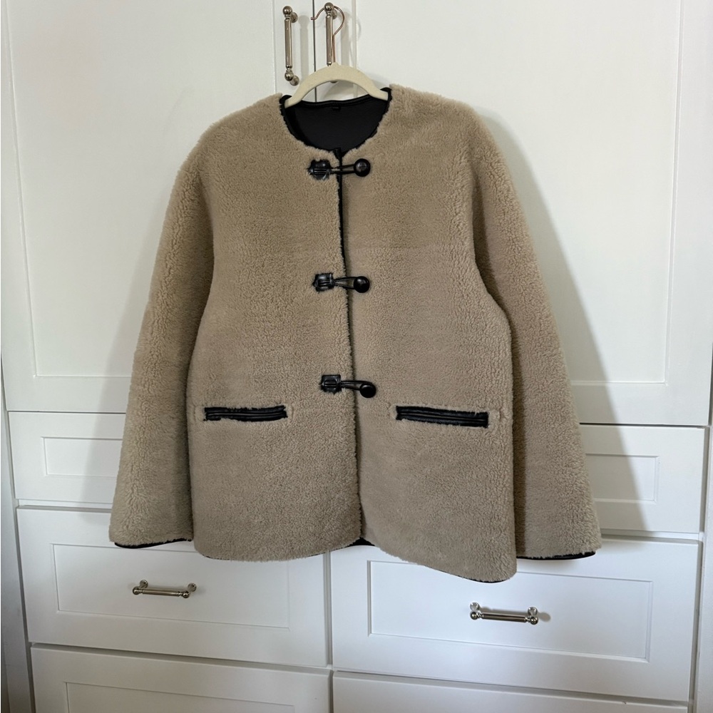 Mango Viral Shearling Toggle Jacket